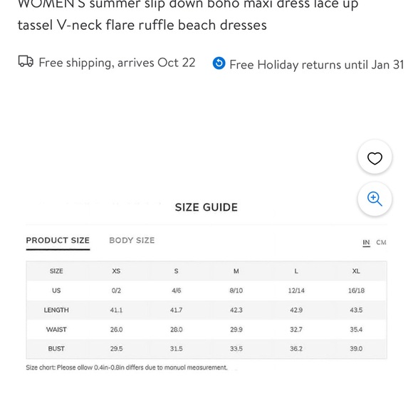 Boho Lace Tassel Cream Dress M - Picture 3 of 7